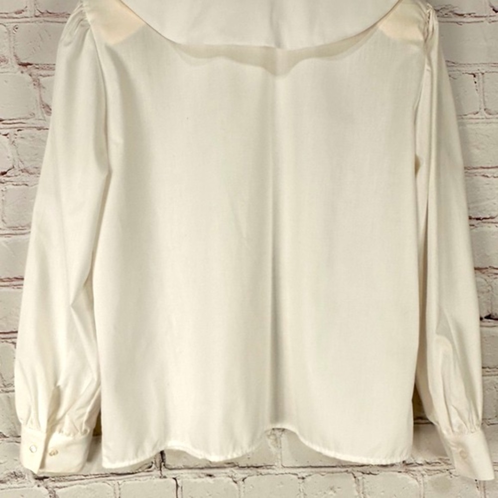 Allison Smith vintage embroider collar white button down blouse size 12 - Picture 4 of 12